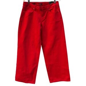 Wild Fable Womens Red Baggy Jeans Low Rise Rigid Denim 10 31 Inseam
